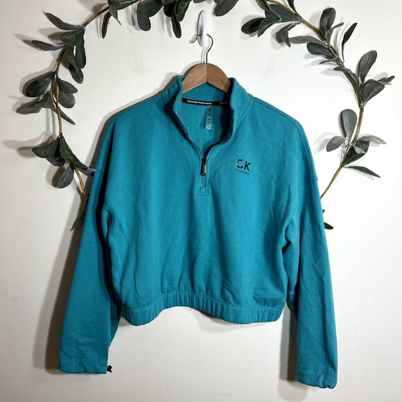 NWOT Calvin Klein Teal Sweatshirt - Picture 1 of 5